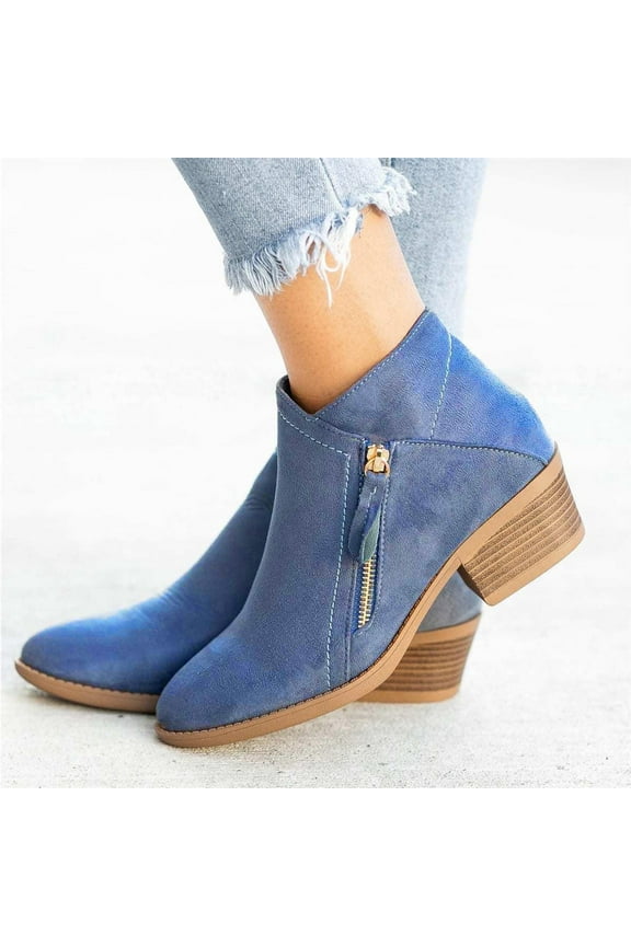 Munlar Women's Low-heeled Ankle Boots-Witch Boots For Women Non Slip Warm Christmas Chelsea Women's Low-heeled Ankle Boots Womens Winter Boots Clearance