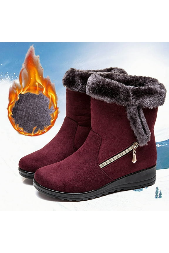 Women's Snow Boots-Walking Shoes Women Non Slip Chelsea Christmas Fashion Boots For Women Warm Womens Winter Boots Clearance