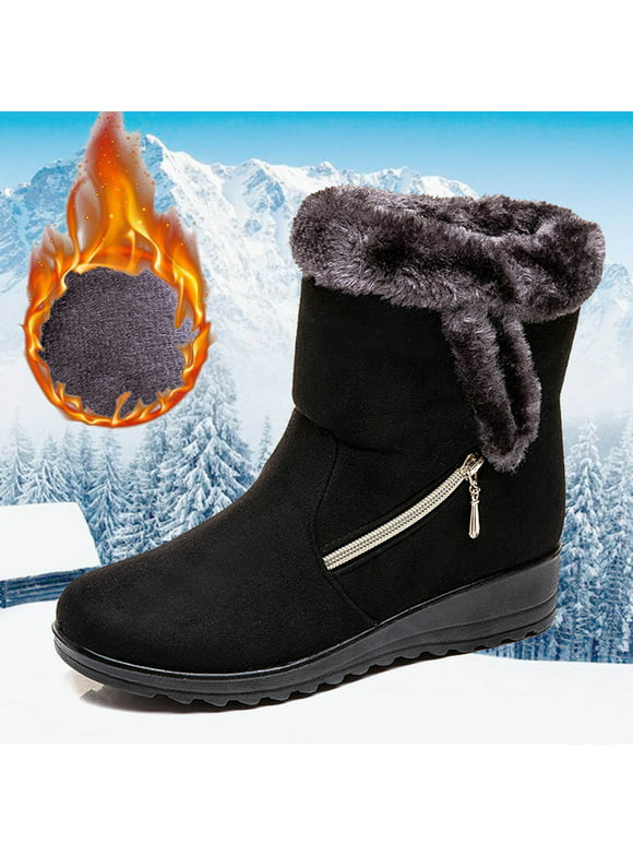 Munlar Women's Snow Boots-Warm Christmas Non Slip Pink Platform Boots Snow Dress Shoes For Women Womens Winter Boots Clearance