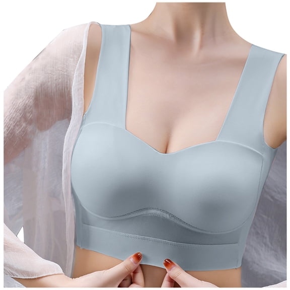 Munlar Womens Bra Comfortable Full Coverage Wire-Free Stretchy Everyday Bra Green Push-Up Basic Bra XXXL