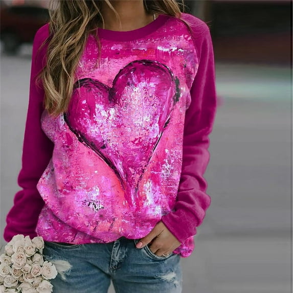 Munlar Womens Cardigan Sweaters,Woman's Round Neck Casual Long Sleeved Printing ing Love Sweater Sweatershirt