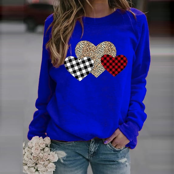 Munlar Womens Cardigan Sweaters,Women's Fashion Long Sleeve Love Printed Sweatershirt Loosen Sweater Sweatershirts
