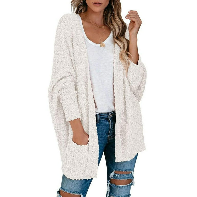 Munlar Womens Cardigan Sweaters,Women's Popcorn Long Sleeve Open - Main Image