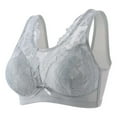 thumbnail image 1 of Munlar Womens Longline Bras Push Up Gray No Underwire Bras Full Coverage Embroidered Bras for Women, 1 of 7