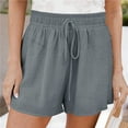 thumbnail image 1 of Munlar Womens Shorts Gray Drawstring Wide Leg Workout Shorts for Women, 1 of 7