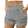 thumbnail image 1 of Munlar Womens Shorts Gray Elastic Waist Athletic with Pockets Casual Shorts for Women, 1 of 7