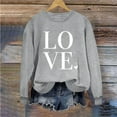 thumbnail image 1 of Munlar Womens Sweatshirts Trendy Gray Long Sleeve Crew Neck Tops Loose Fashion Sweatshirt Love Shirts S, 1 of 4