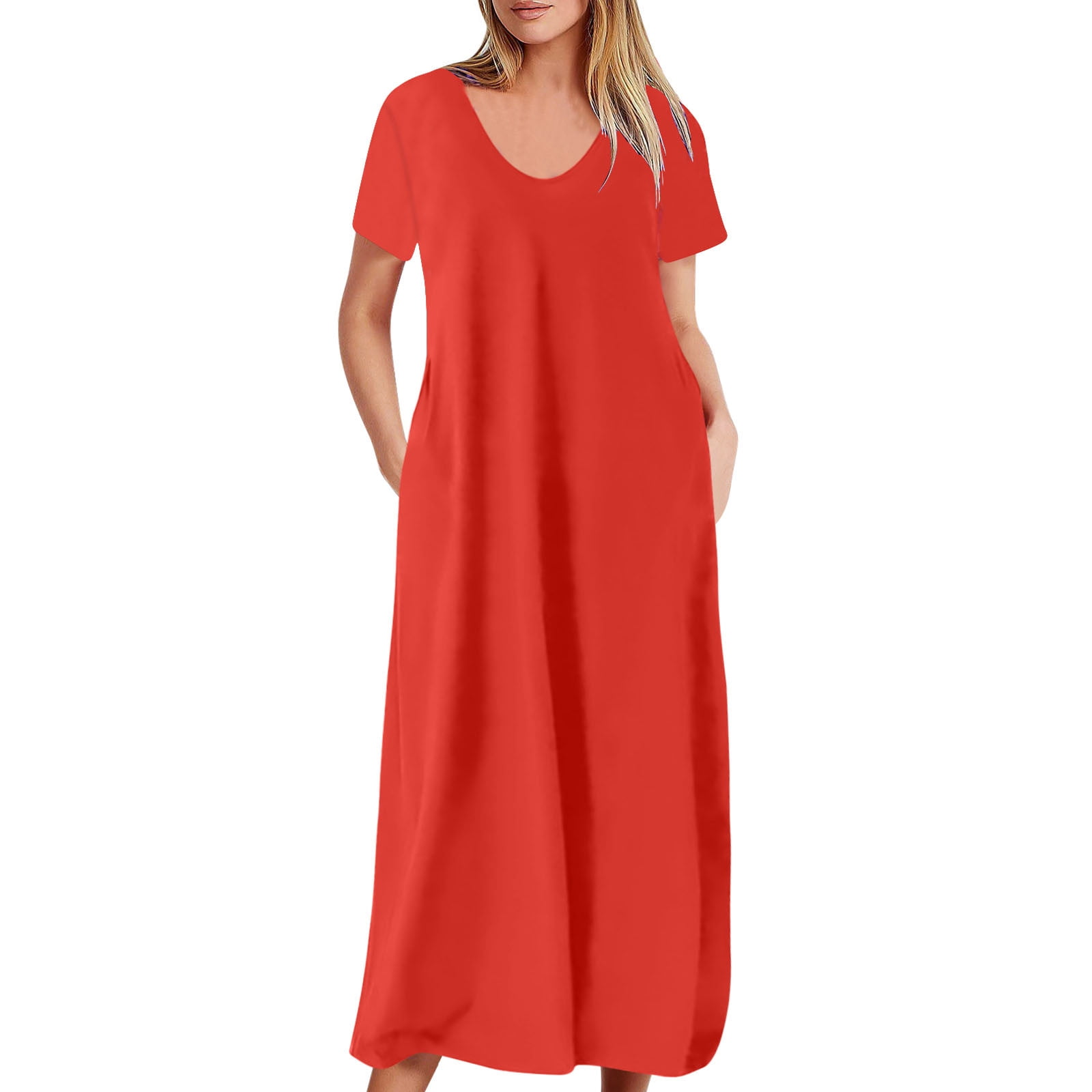 Women Orange Florida Printed Oversized T-Shirt Dress