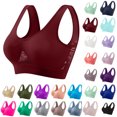 thumbnail image 1 of Munlar Womens Wirefree Sports Bra Seamless Mesh Yoga Bra No Padding Soft Comfort Support Activewear Plus Size Bra for Gym Running Daily Wear, 1 of 2