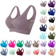 thumbnail image 1 of Munlar Womens Wirefree Sports Bra Seamless Mesh Yoga Bra No Padding Soft Comfort Support Activewear Plus Size Bra for Gym Running Daily Wear, 1 of 3