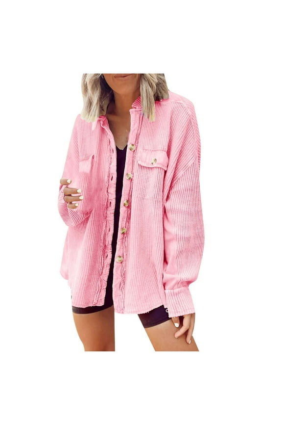 Munlar Yellow Jacket-Solid Color Button Recreational Long Sleeve Cardigans Short Petticoat Clearance