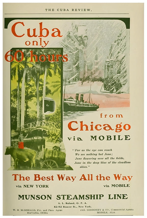 Munson Steamship Line - New York - Vintage Travel Poster (12x18Inches