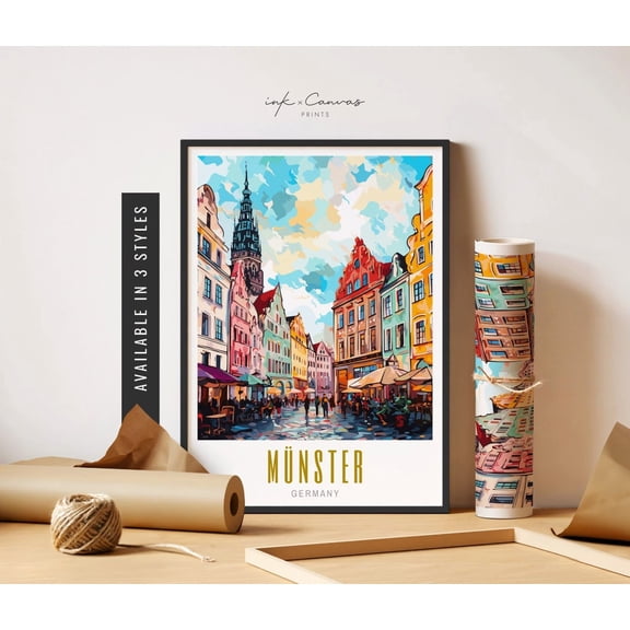 Munster Germany Retro Travel Wall Decor