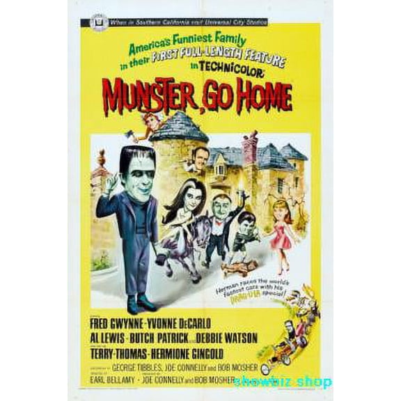 Munster Go Home Movie Poster Metal Sign 8Inx 12In Print On Metal 8x12 Square Adults Best Posters