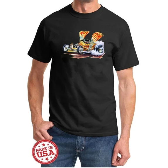 Munsters DRAGULA Coffin Car Full Color Cartoon Tshirt NEW FREE SHIPPING