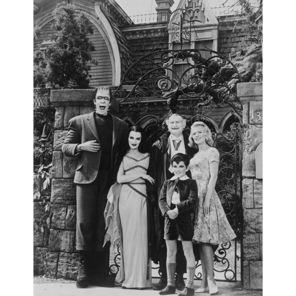 Munsters Posed in Black and White Photo Print (8 x 10)