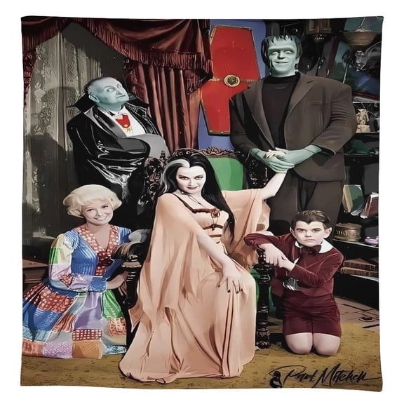 The Munsters Tablecloth, Washable Reusable Rectangular Tablecloth Table Cover for Birthday Celebrations And Events, Birthday Party Decorations 55"x55"