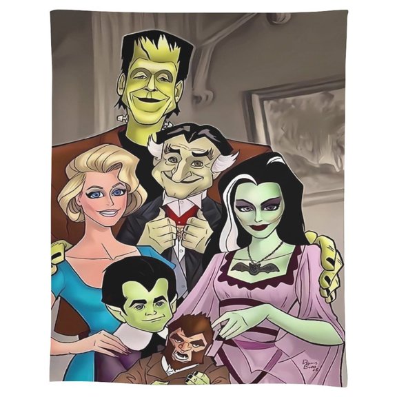 The Munsters Tablecloth, Washable Reusable Rectangular Tablecloth Table Cover for Birthday Celebrations And Events, Birthday Party Decorations 55"x75"
