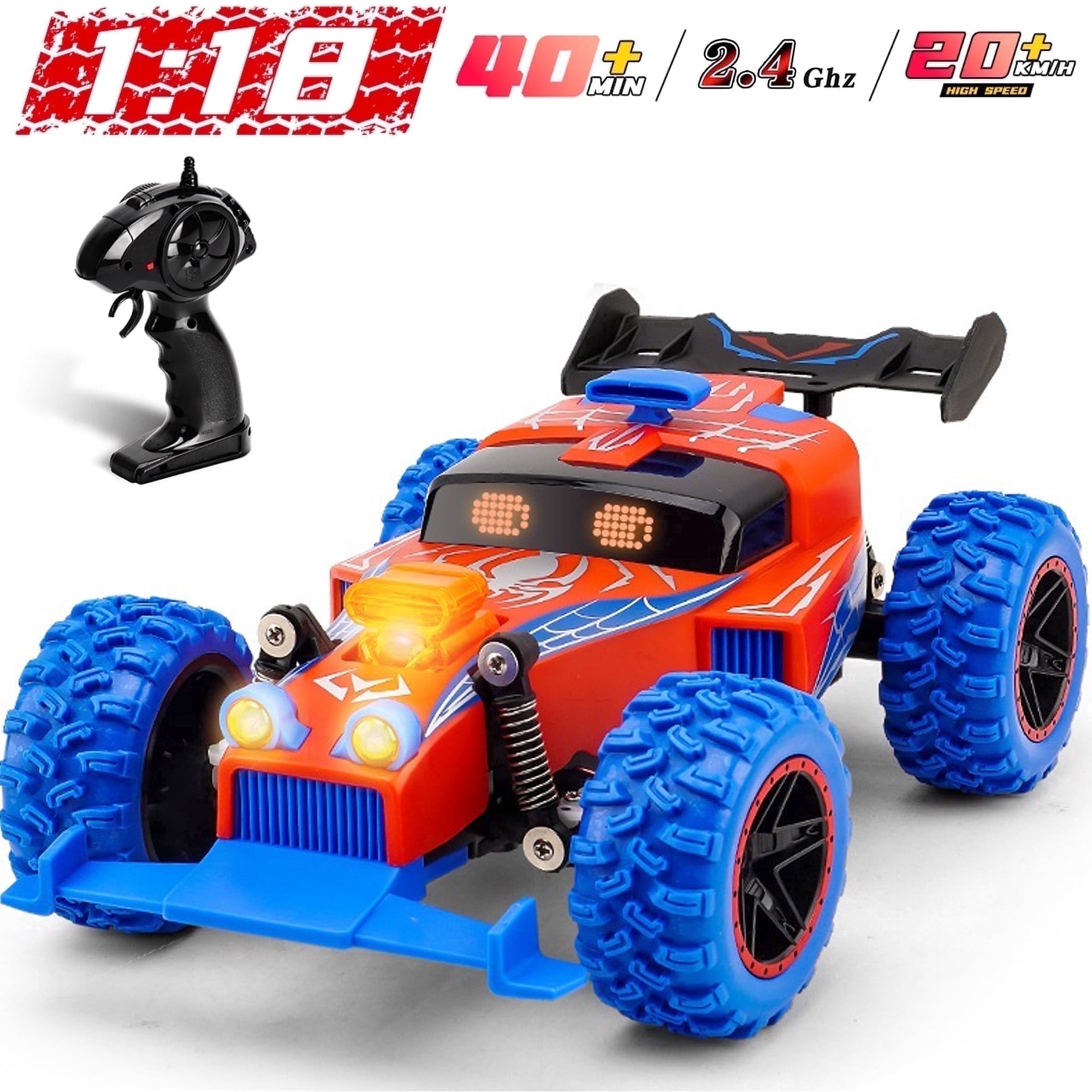 Gmdisc Remote Control Car, 1:18 High Speed RC Cars, 20+ km/h Toy for Boys & Girls Christmas Birthday Gifts for Kids
