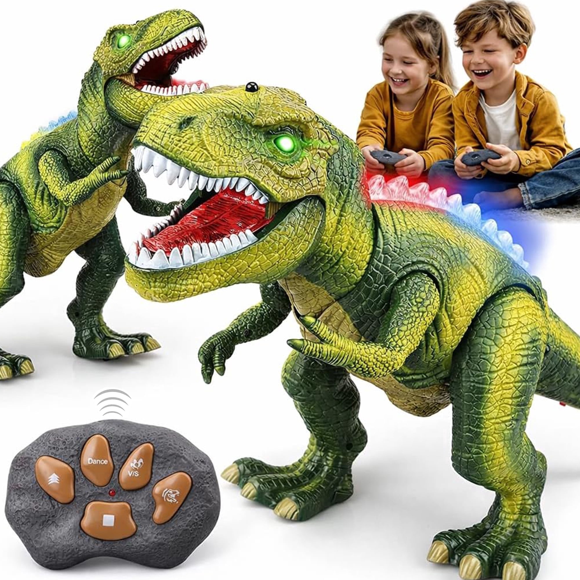Gmdisc Remote Control Dinosaur Toys for Kids,Walking RC Dinosaur Toys with Light,Colorful Sprays and Roars Sounds,Electric Animal Toy for Boys Girls 3+ Years Old