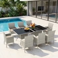 thumbnail image 1 of Muphyers 10 Piece Patio Dining Sets for 8 Comfortable Ergonomic Seats Durable Rattan Glass Top Patio Table and Chair Set Removable Cushions Conversation Sets for Home Patio Garden Kitchen,Khaki, 1 of 7