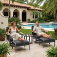 thumbnail image 1 of Muphyers 5 Piece Aluminum Patio Furniture, Swivel Rocking Chairs Set with Ottomans, 26.5" Wide Seat Bistro Set, 400LBS 5.1" Cushions 3.3" Armrest Patio Conversation Set for Backyard Deck,Dark Gray, 1 of 5