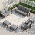 thumbnail image 1 of Muphyers 6 Piece Patio Furniture Set with Ottomans, 5.1" Thick Cushions Patio Conversation Sets, Ergonomic Design Outdoor Sectional Furniture Set for Balcony, Porch, Backyard,Gray, 1 of 12