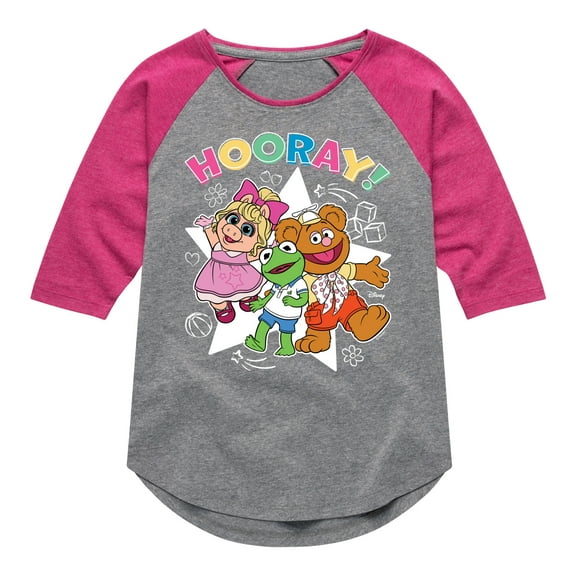 Muppet Babies - Hooray - Toddler & Youth Girls Raglan Graphic T-Shirt