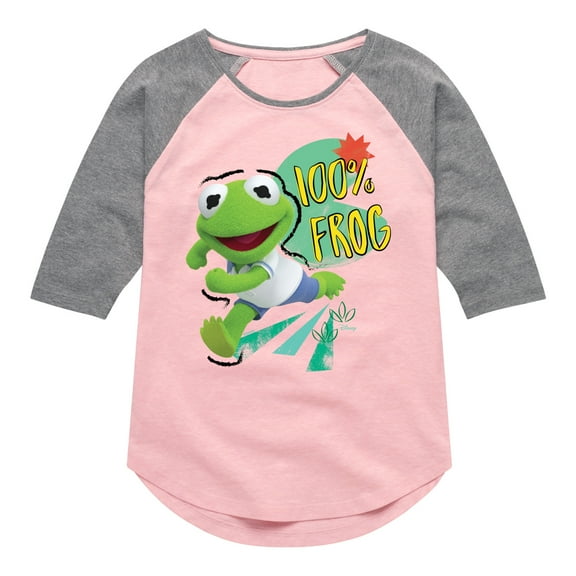 Muppet Babies - Kermit - Toddler & Youth Girls Raglan Graphic T-Shirt