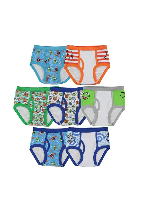 Muppet Babies Boys 7-Pack Underwear Briefs Toddler Little Kid Infant Baby Piggy Kermit Animal Gonzo