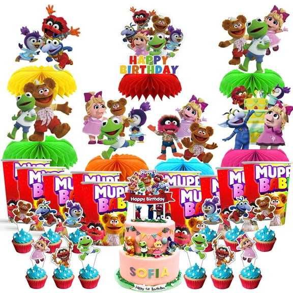 Muppet Babies Party Supplies Decor Cups Fans Decorations Honeycomb Centerpieces Cake Toppers