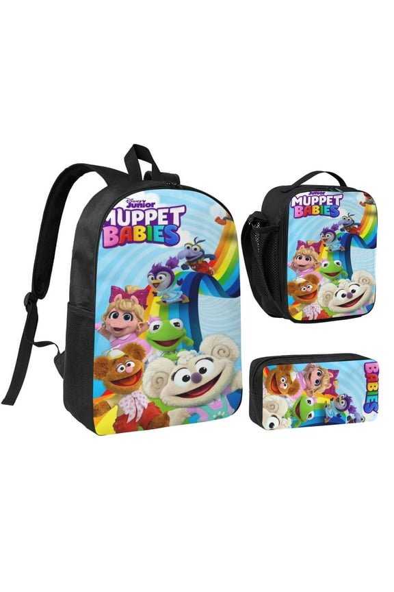 Muppet Babies Three piece backpack set young backpack combination backpack lunch bag pencil case