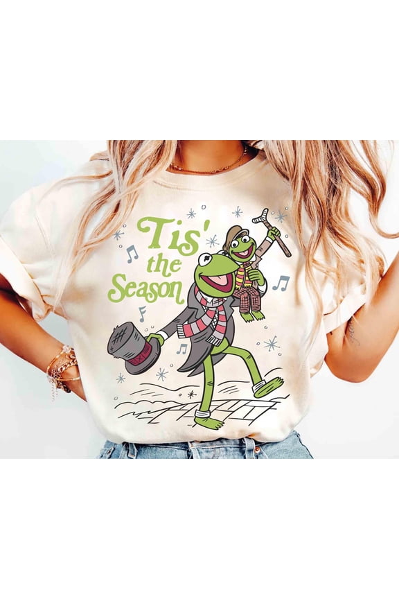 Muppet Christmas Carol Kermit The Frog And Tiny Tim Tis The Season To Be Jolly And Joyous Shirt, Disney Mickey's Very Merry Xmas Party Gift
