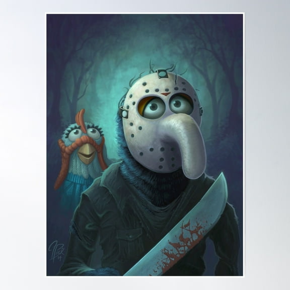 Muppet Maniacs - Gonzo Voorhees Poster Wall Art, Modern Wall Decor, 8x12 UNFRAMED