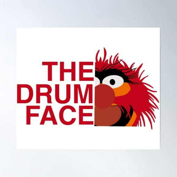 Muppets Animal The Drum Face Poster Wall Art, Modern Wall Decor For Living Room Bedroom, 8x12 UNFRAMED