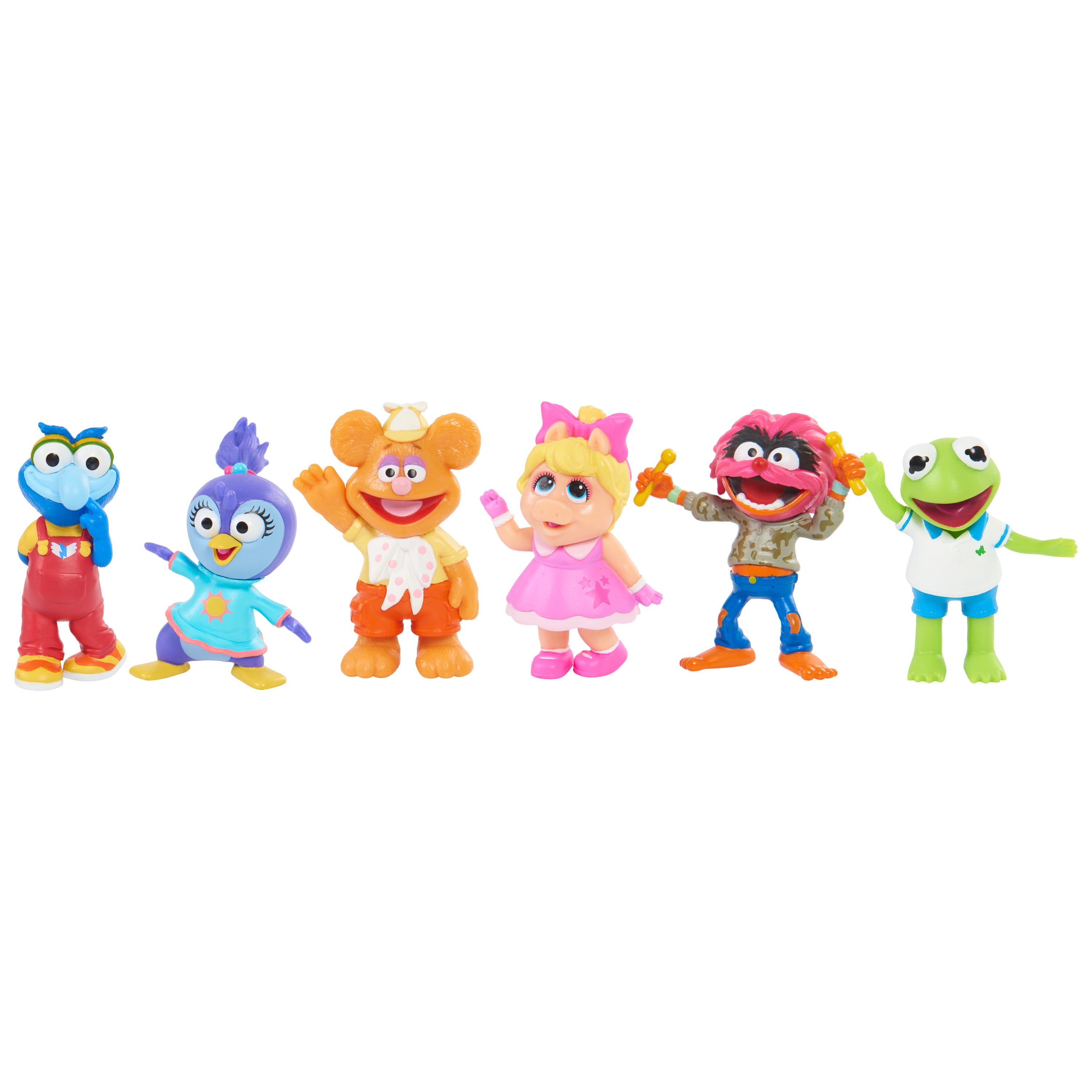 Muppets Babies Playroom Figure Set 6 Pieces Include Kermit Piggy Fozzie Animal Summer Penguin and Gonzo Officially Licensed Kids Toys for Ages