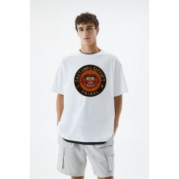 Muppets Emotional Support Animal Kermit Miss Piggy T-Shirt, for men & women, up to size 5XL