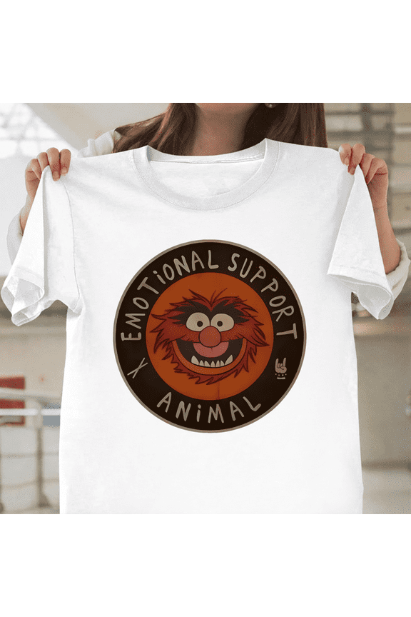 Muppets Emotional Support Animal Kermit Piggy Gonzo Funny Unisex T-Shirt, for men & women, up to size 5XL.