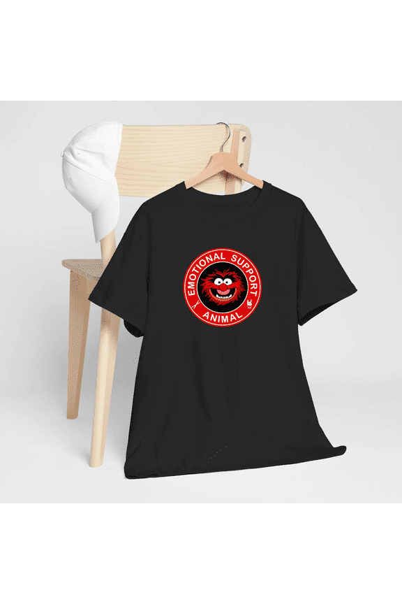 Muppets Emotional Support Animal Logo Black T-Shirt Size XL - Made in Usa, LIMITED EDITION-TH67593