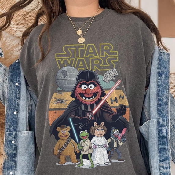 Muppets Far Away Animal Kermit Jedi Miss Piggy Princess Leia Retro ...