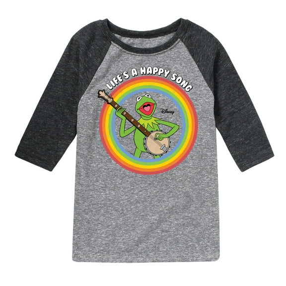 Muppets - Life a Happy Song - Toddler And Youth Raglan Graphic T-Shirt