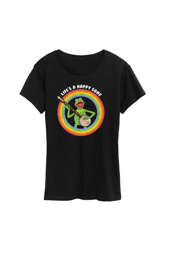 Muppets - Life's A Happy Song Kermit - Ladies Short Sleeve Classic Fit Tee