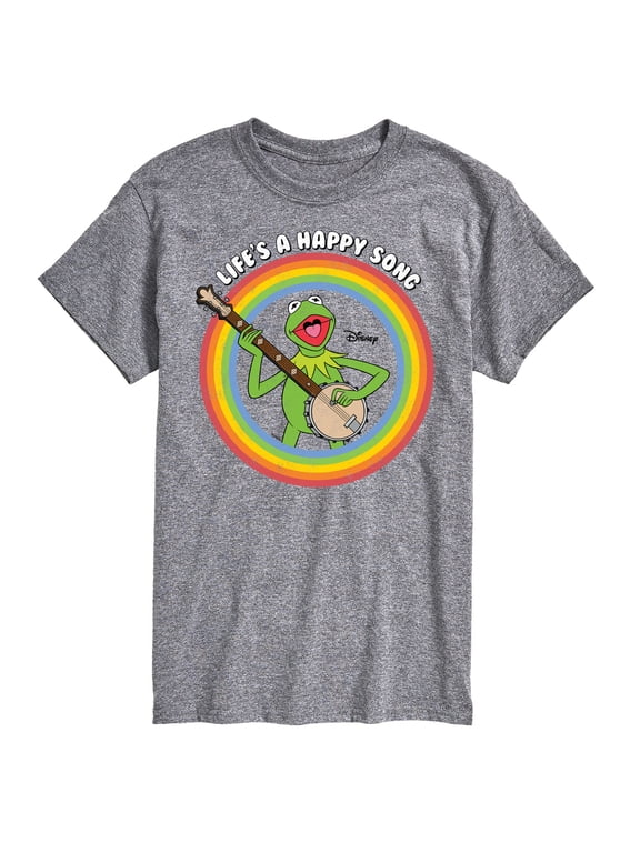 - Kermit Life's A Happy Song Rainbow Men's Short Sleeve Graphic T-Shirt