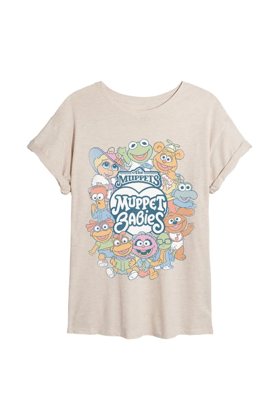 Muppets - Muppet Babies Collage - Juniors Oversized Graphic T-Shirt
