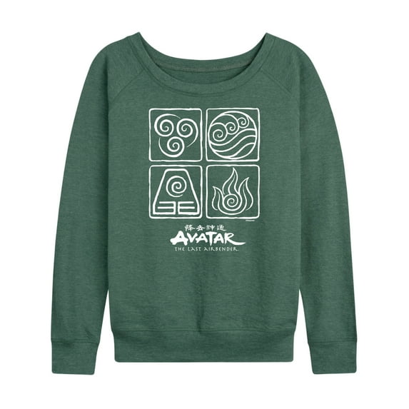Avatar - The Last Airbender - Four Elements Inverse - Women's Lightweight French Terry Long Sleeve Shirt
