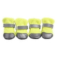 thumbnail image 1 of Mupvlun Breathable Shoes with Reflective Strap Boots for Small Medium Dogs 4 Pack Protectors for Hot Pavement Rain Outdoor Activities (Size 4, Weight 9.5-12.5kg) Yellow, 1 of 6