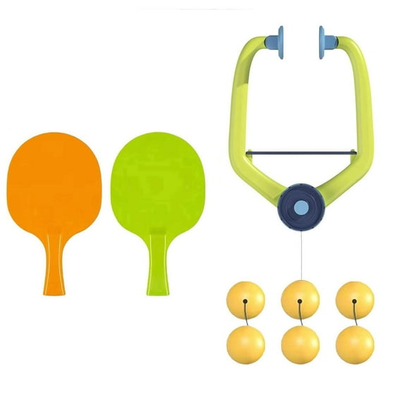 Mupvlun Door Pong Game Over The Door Adjustable Doorway Game Pingpong Trainer Door Jam Pingpong Kit for Door Frame Hanging Table Tennis Trainer Portable Set for Kids White