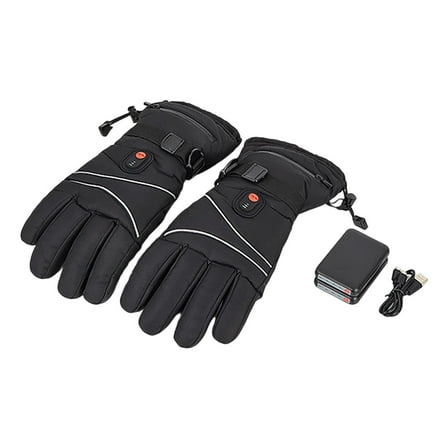 Mupvlun Heated Gloves Rechargeable, Heated Motorcycle Gloves, 5V 5000mAh Rechargeable Battery, 3 Heating Level, for Snow Cycling Skiing Hunting Black