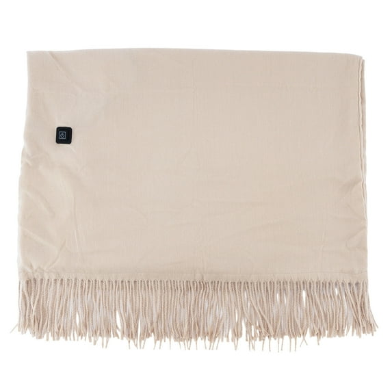 Mupvlun Heated Shawl Wraps for Women Corded Heated Blanket Soft Zipper Shawl Wraps 2025 Winter Warm USB Powered Heating Scarf Electric Blanket Khaki