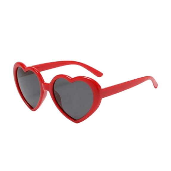 Mupvlun Kids Polarized Heart Shaped Sunglasses - UV400 Protection Lovely Party Sun Glasses for Girls Age 3-12 Red